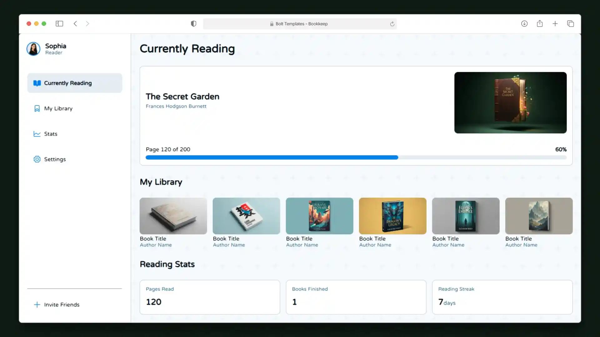 Bookkeep template preview