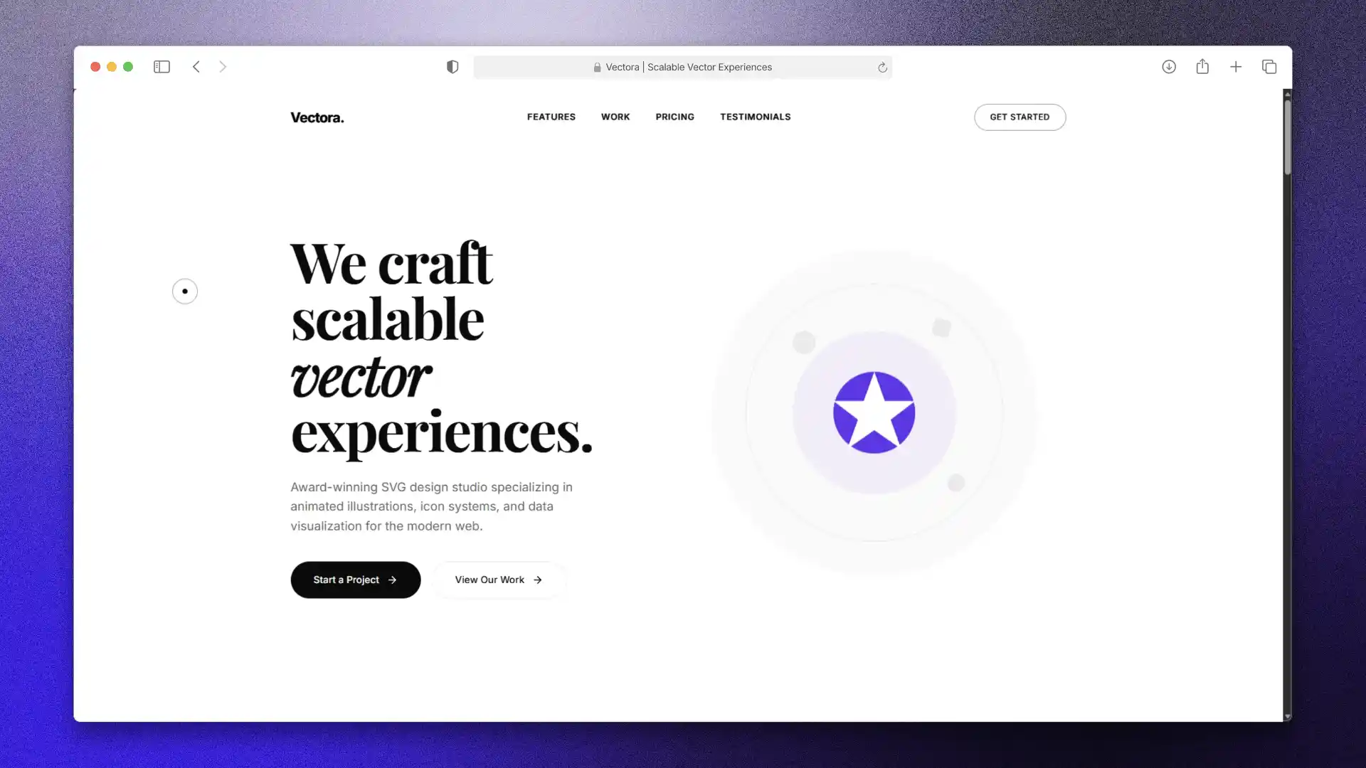 Vectora landing page template