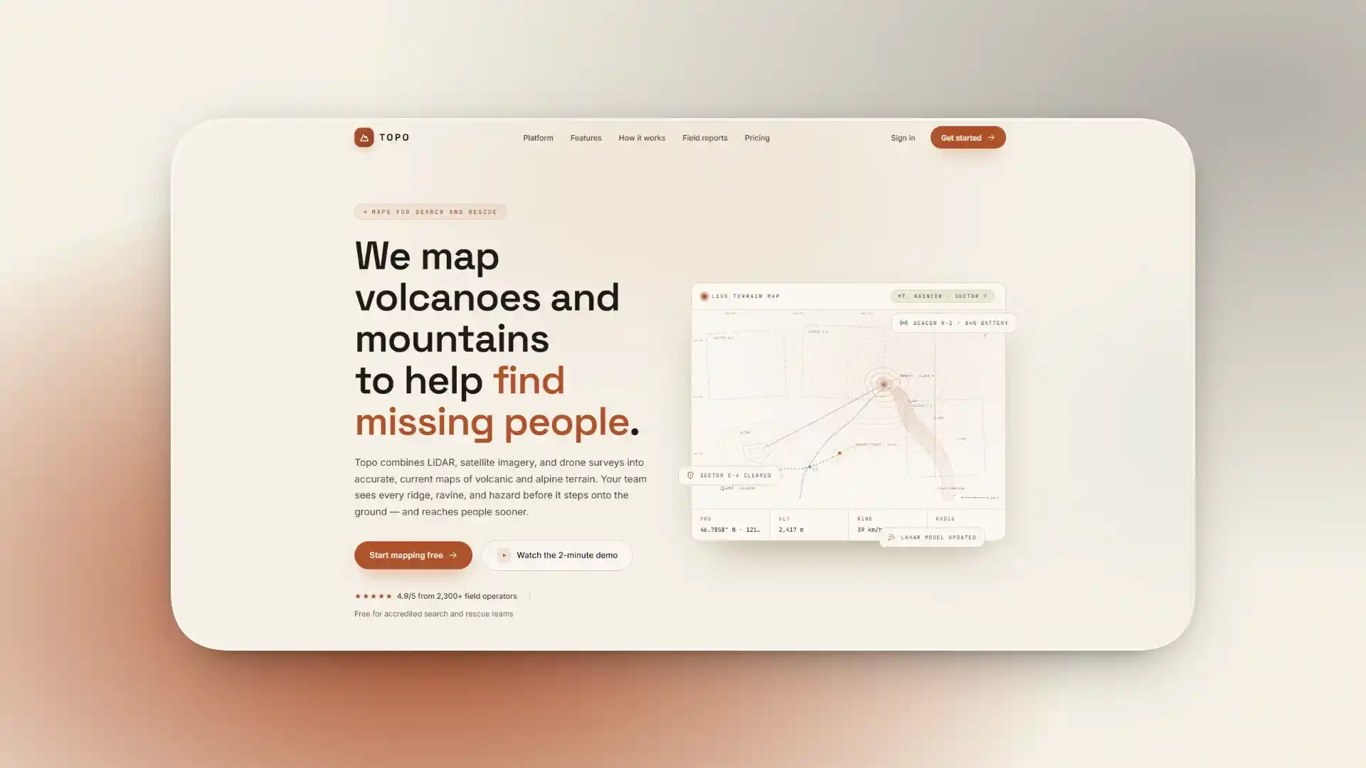 Topo website template
